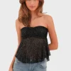 "Shimmer" top black