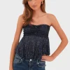 "Shimmer" top navy