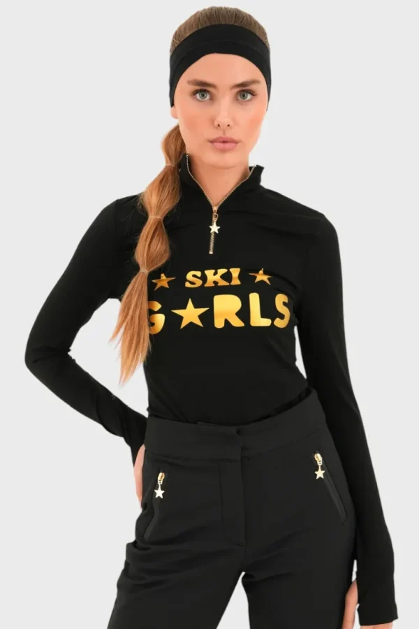 "Ski girls" ski pully black