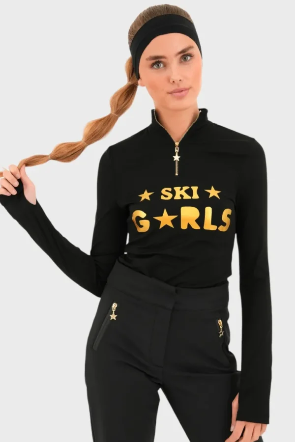 "Ski girls" ski pully black