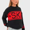 "Ski" sweater red