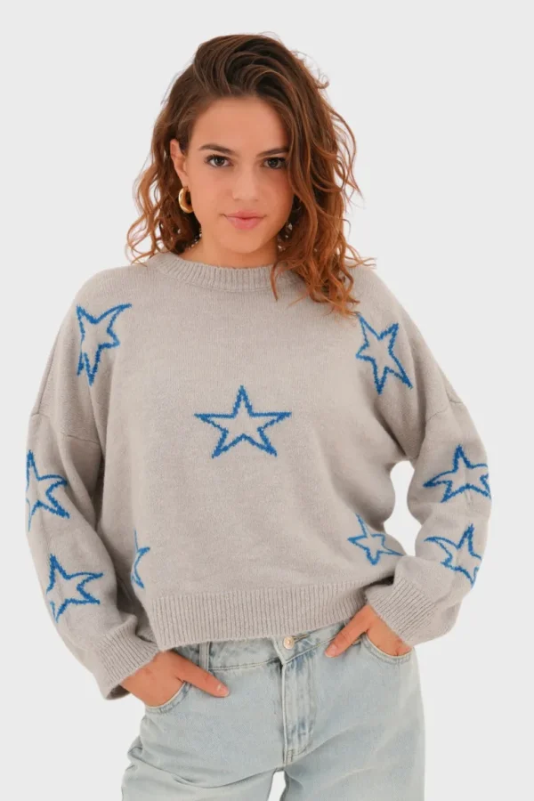 "Starry sky" sweater grey