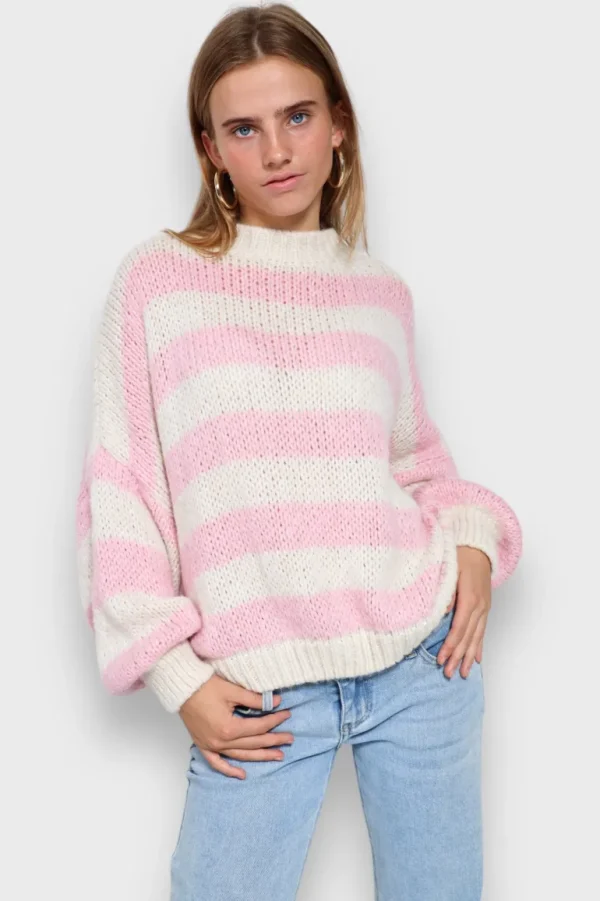 "Striped" sweater baby pink