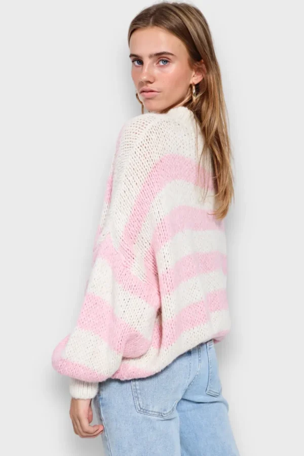 "Striped" sweater baby pink