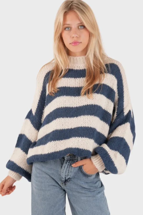 "Striped" sweater navy