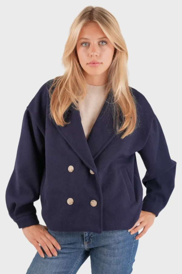 “Scandi” coat blue